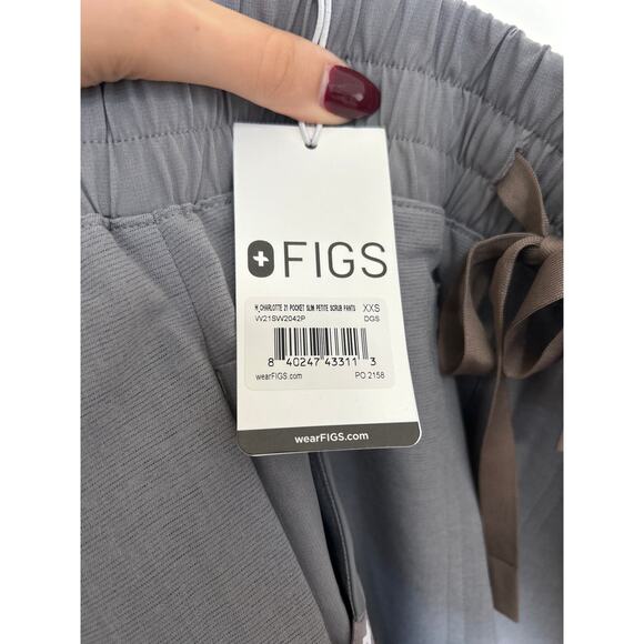 Figs Charlotte 21 Pocket Slim Scrub Pants in Dark Space Gray Size XXS Petite NWT - Picture 7 of 7